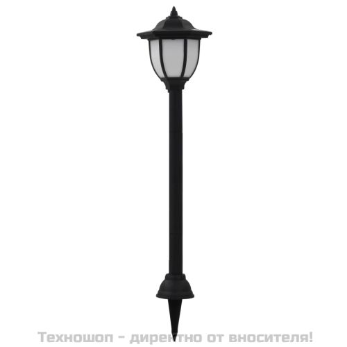 Градински соларни лампи, 3 бр, LED, черни