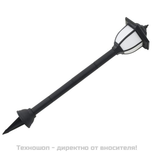 Градински соларни лампи, 3 бр, LED, черни