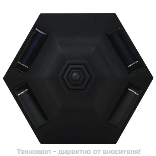 Градински соларни лампи, 3 бр, LED, черни