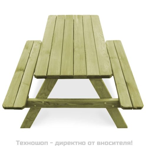 Детска маса за пикник с пейки 90x90x58 см импрегниран бор