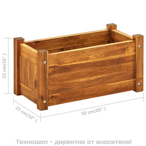 Градинска повдигната леха, акациево дърво, 50x25x25 см