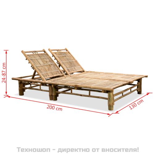 2-местен шезлонг, бамбук