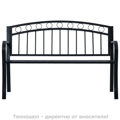 Градинска пейка, 125 см, черна, стомана