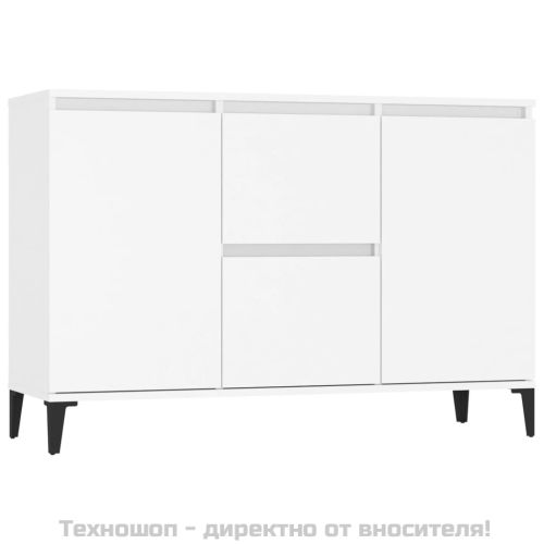 Сайдборд, бял, 102x35x70 см, инженерно дърво