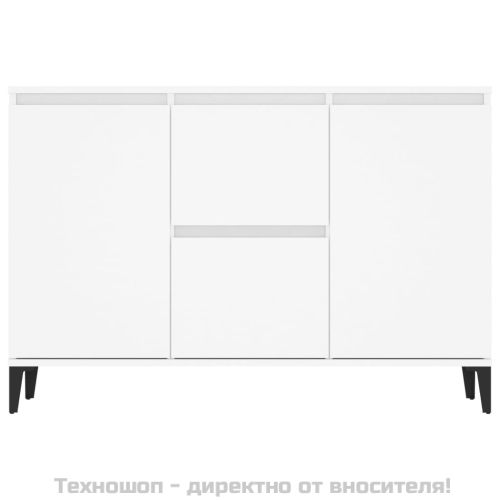 Сайдборд, бял, 102x35x70 см, инженерно дърво