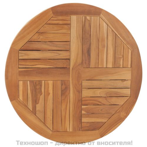 Плот за маса, тиково дърво масив, кръгъл, 2,5 см, 80 см