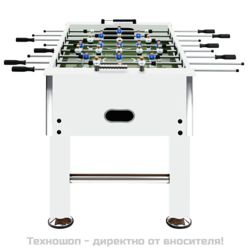 Футболна маса джаги, стомана, 60 кг, 140x74,5x87,5 см, бяла