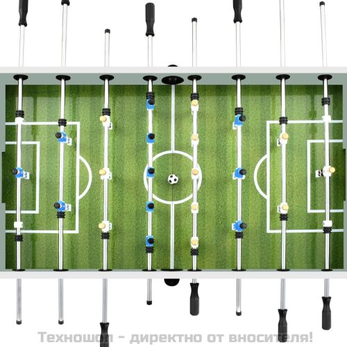 Футболна маса джаги, стомана, 60 кг, 140x74,5x87,5 см, бяла