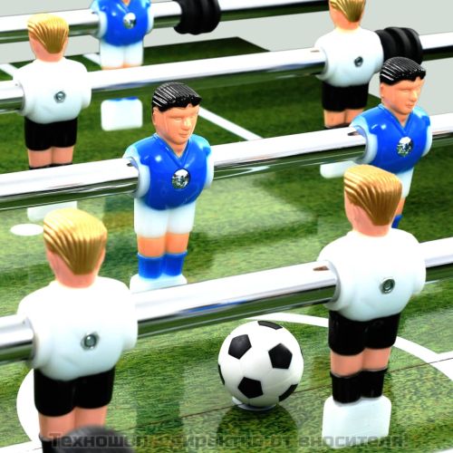 Футболна маса джаги, стомана, 60 кг, 140x74,5x87,5 см, бяла