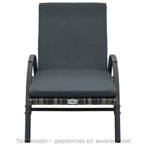 Шезлонги с маса, полиратан, антрацит