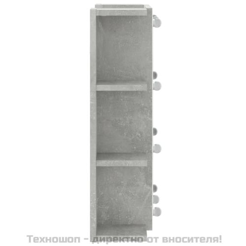 Огледален шкаф с LED, бетонно сив, 70x16,5x60 см