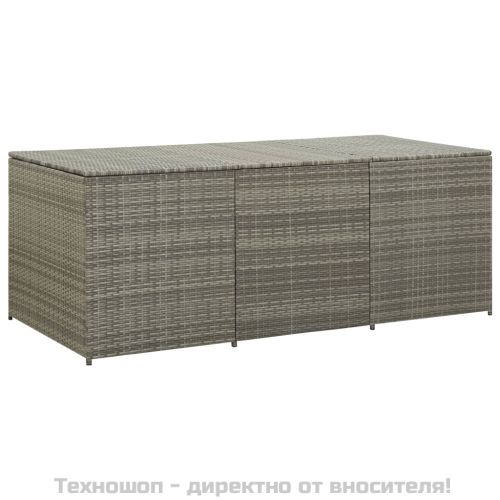 Градински сандък за съхранение, полиратан, 180x90x70 см, сива