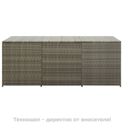 Градински сандък за съхранение, полиратан, 180x90x70 см, сива