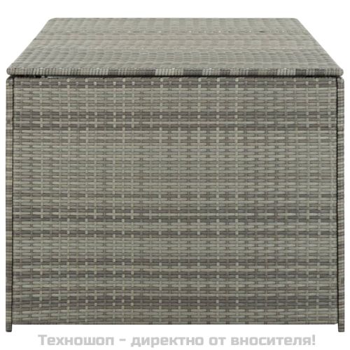 Градински сандък за съхранение, полиратан, 180x90x70 см, сива