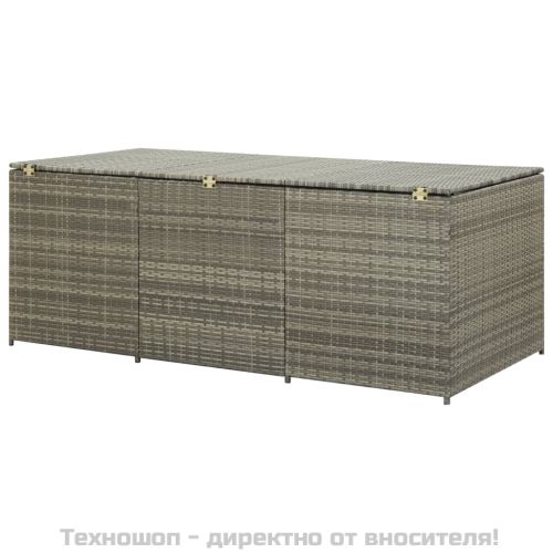 Градински сандък за съхранение, полиратан, 180x90x70 см, сива