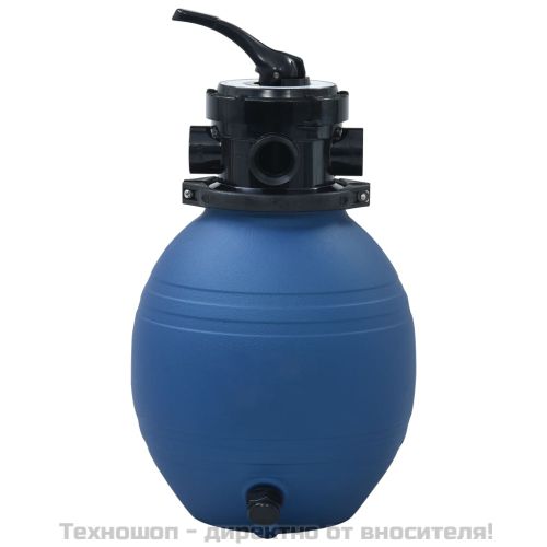 Пясъчен филтър за басейн, 4 позиционен клапан, син, 300 мм