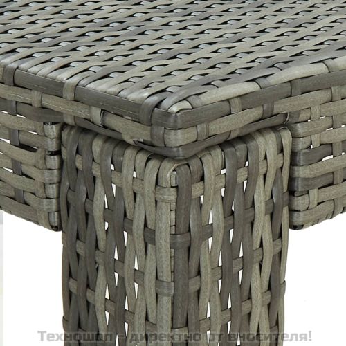 Градинска бар маса, сива, 100x60,5x110,5 см, полиратан