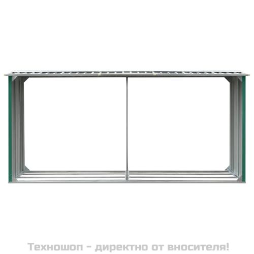 Навес за дърва, поцинкована стомана, 330x92x153 см, зелен