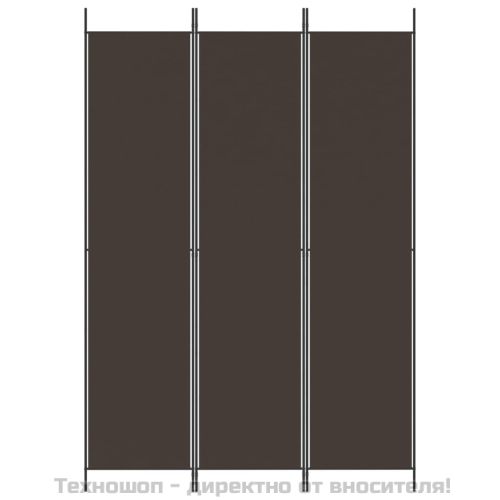 Параван за стая, 3 панела, кафяв, 150x220 см, плат