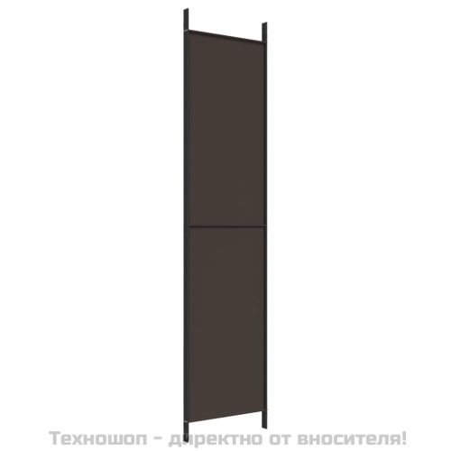 Параван за стая, 3 панела, кафяв, 150x220 см, плат