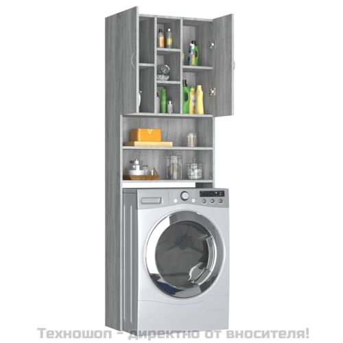 Шкаф за пералня, сив сонома, 64x25,5x190 см