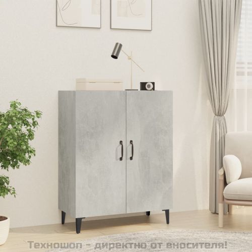 Сайдборд, бетонно сив, 70x34x90 см, инженерно дърво