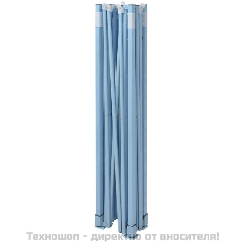 Сгъваема парти шатра с 3 странични стени, 291x413x315 см, бяла