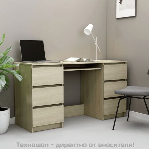 Писалище, дъб сонома, 140x50x77 см, инженерно дърво