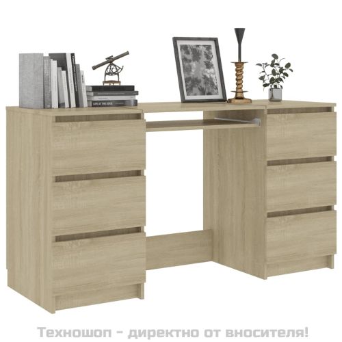 Писалище, дъб сонома, 140x50x77 см, инженерно дърво