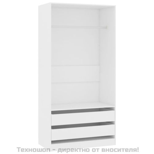 Гардероб, бял, 100x50x200 см, ПДЧ