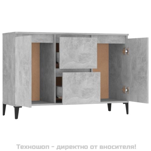 Сайдборд, бетонно сив, 102x35x70 см, инженерно дърво