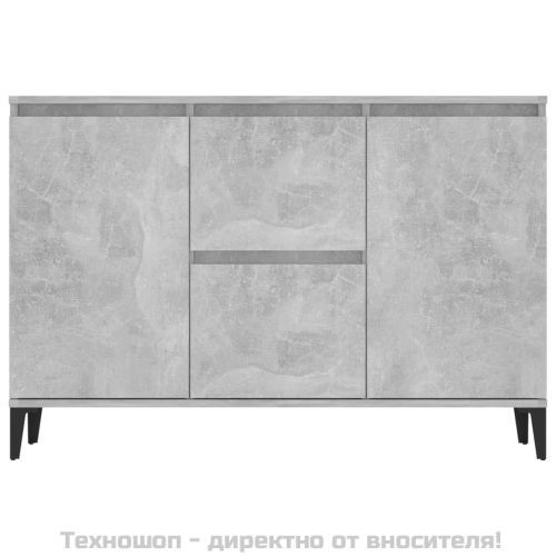 Сайдборд, бетонно сив, 102x35x70 см, инженерно дърво