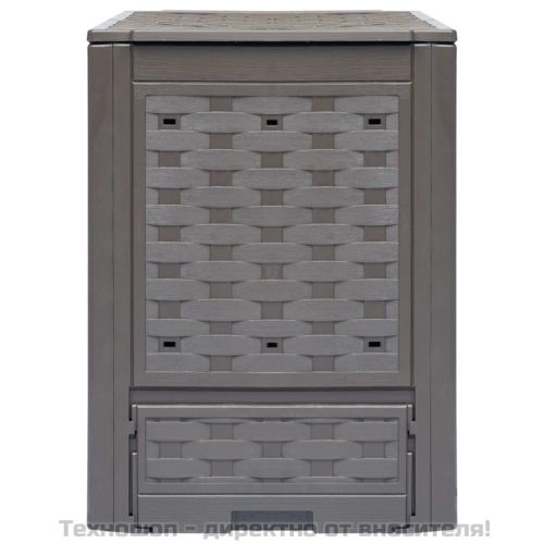 Градински компостер кафяв 60x60x83 см 300 л пластмасов ратан