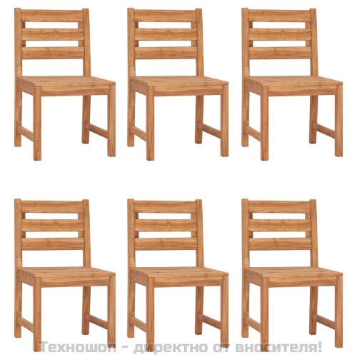 Градински столове, 6 бр, тиково дърво масив