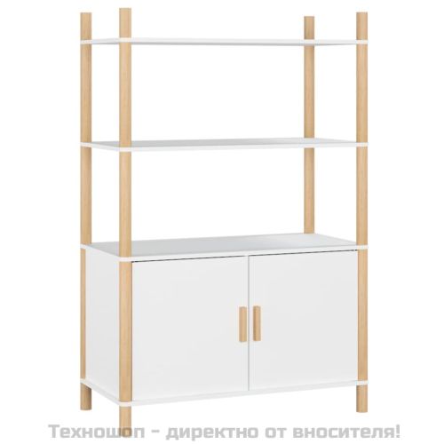 Висок шкаф, бял, 80x40x121 см, инженерно дърво