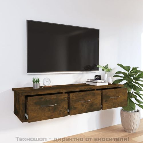 Стенен шкаф, опушен дъб, 88x26x18,5 см, инженерно дърво