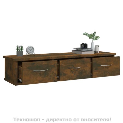 Стенен шкаф, опушен дъб, 88x26x18,5 см, инженерно дърво