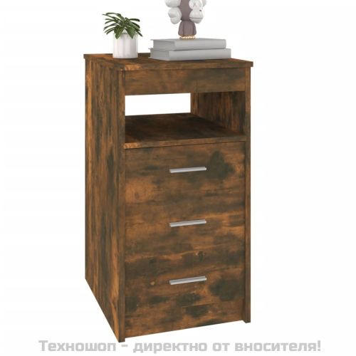 Шкаф с чекмеджета, опушен дъб, 40x50x76 см, инженерно дърво