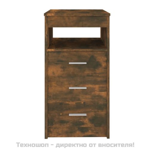 Шкаф с чекмеджета, опушен дъб, 40x50x76 см, инженерно дърво
