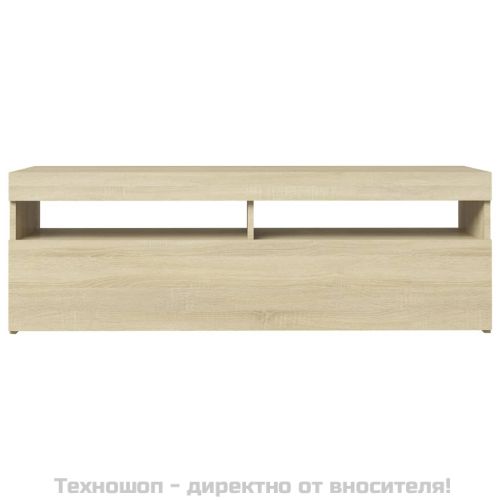 ТВ шкаф с LED осветление, дъб сонома, 120x35x40 см