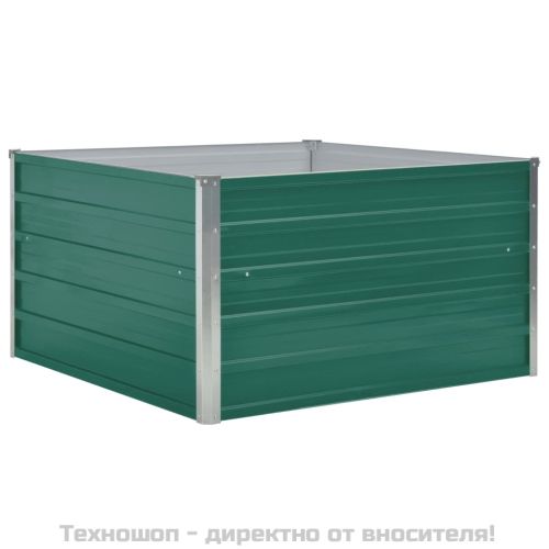 Повдигната леха, 100x100x45 см, поцинкована стомана, зелена
