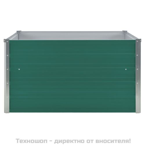 Повдигната леха, 100x100x45 см, поцинкована стомана, зелена