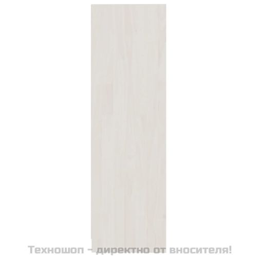 Библиотека/разделител за стая, бяла, 104x33,5x110 см, бор масив