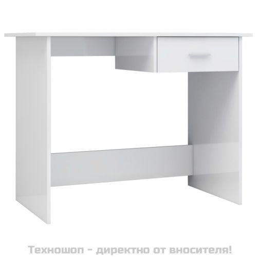 Бюро, бял гланц, 100x50x76 см, ПДЧ