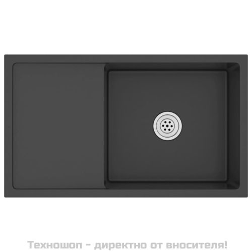 Ръчно изработена кухненска мивка, черна, неръждаема стомана