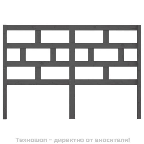 Горна табла за легло, сива, 126x4x100 см, бор масив