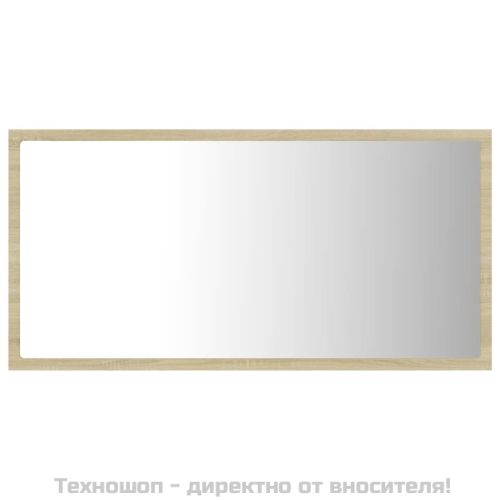 LED огледало за баня, дъб сонома, 80x8,5x37 см, акрил