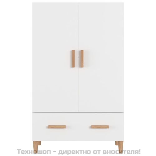 Висок шкаф, бял, 70x31x115 см, инженерно дърво