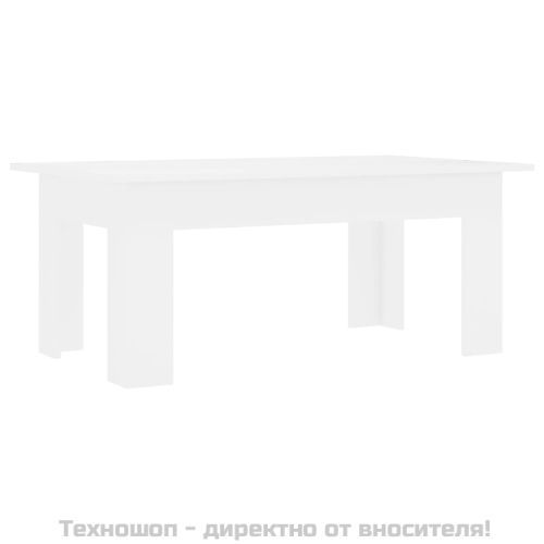 Маса за кафе, бяла, 100x60x42 см, инженерно дърво