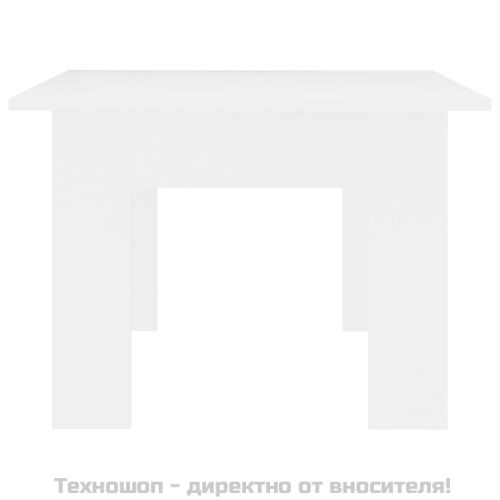 Маса за кафе, бяла, 100x60x42 см, инженерно дърво